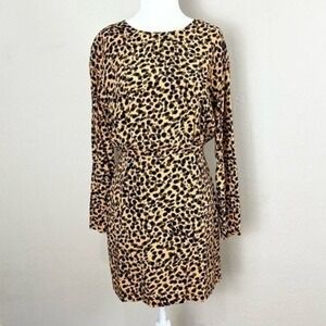 & Other Stories Dress Stockholm Atelier Size 4 Brown Leopard Long Sleeve
